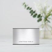 Carte De Visite Design Silver Look professionnel élégant charme (Debout devant)