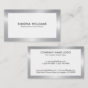 Carte de visite design simple blanc et argent