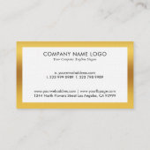 Carte De Visite Design simple blanc et or (Dos)