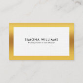 Carte De Visite Design simple blanc et or (Devant)