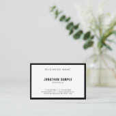 Carte De Visite Design simple élégant noir blanc BW clair moderne (Debout devant)