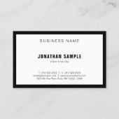Carte De Visite Design simple élégant Noir Blanc Luxe Moderne (Dos)