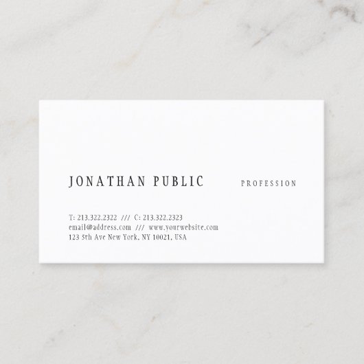 Carte De Visite Design simple et créatif Modèle moderne élégant (Devant)