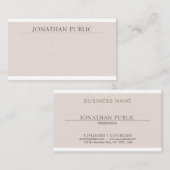 Carte De Visite Design simple et élégant Design tendance Beige Bro (Devant / Derrière)