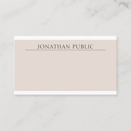 Carte De Visite Design simple et élégant Design tendance Beige Bro (Devant)