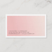 Carte De Visite Design simple et élégant Design tendance rose pâle (Dos)