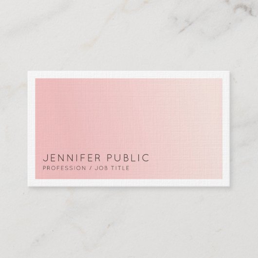 Carte De Visite Design simple et élégant Design tendance rose pâle (Devant)