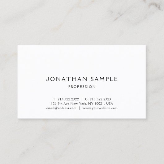 Carte De Visite Design simple et moderne Facile à rendre mignon (Devant)