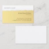 Carte De Visite Design simple et moderne Modèle blanc d'or élégant (Devant / Derrière)