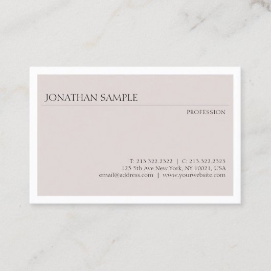 Carte De Visite Design simple et moderne Modèle professionnel élég (Devant)