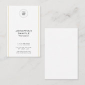 Carte De Visite Design simple Gold Vertical Modèle Moderne (Devant / Derrière)