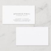 Carte De Visite Design simple Modèle moderne élégant (Devant / Derrière)