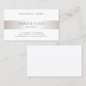 Carte De Visite Design simple moderne élégant argent semi-brillant (Devant / Derrière)