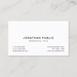 Carte De Visite Design simple moderne Elégant Professionnel Person