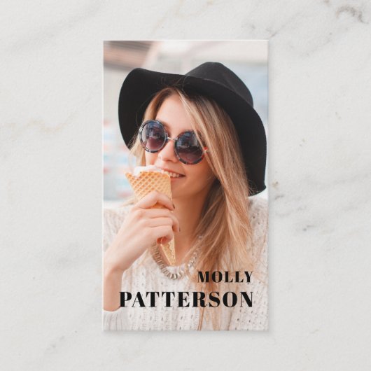 Carte De Visite Design Simple Moderne Grad Photo Nom Graduation (Devant)
