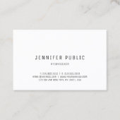 Carte De Visite Design simple moderne Modèle blanc élégant (Devant)