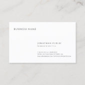 Carte De Visite Design simple moderne Modèle professionnel élégant (Dos)