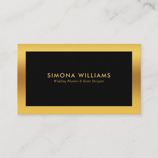 Carte De Visite Design simple noir et or (Devant)