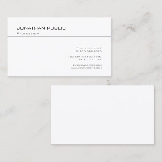 Carte De Visite Design simple professionnel Moderne Modèle chic (Devant / Derrière)