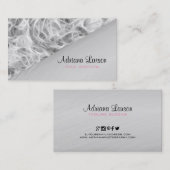 Carte De Visite Design Smokey Gris Et Blanc (Devant / Derrière)