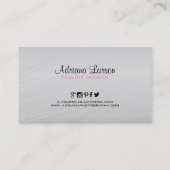 Carte De Visite Design Smokey Gris Et Blanc (Dos)