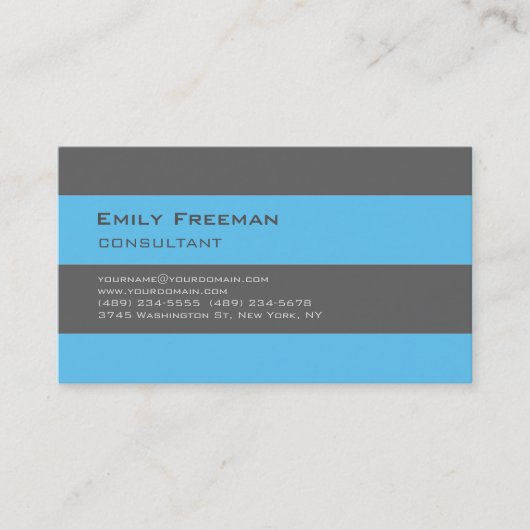 Carte De Visite Design tendance Blue Grey Consultant professionnel (Devant)