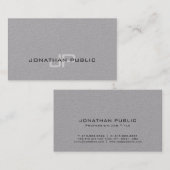 Carte De Visite Design tendance Design élégant Monogramme Simple L (Devant / Derrière)