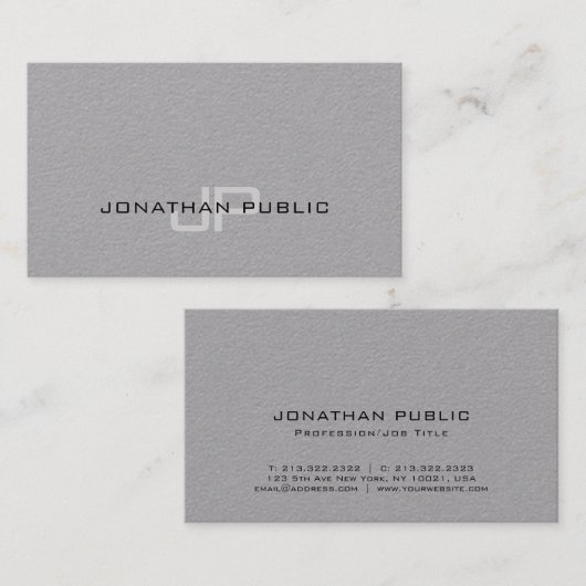 Carte De Visite Design tendance Design élégant Monogramme Simple L (Devant / Derrière)