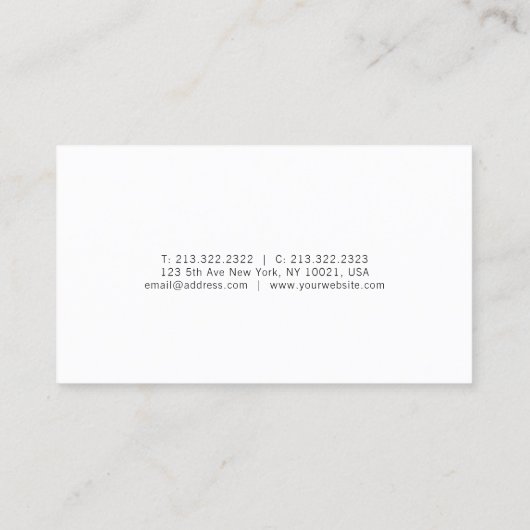 Carte De Visite Design tendance Design moderne Design simple Luxe  (Dos)