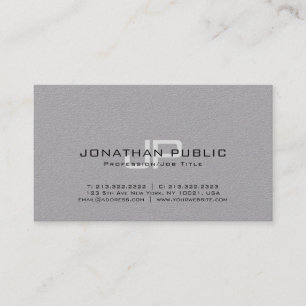 Carte De Visite Design tendance Élégant Monogramme Minimaliste Pla