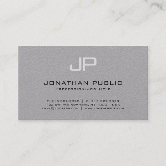 Carte De Visite Design tendance Elégant Monogramme Simple Luxe sim (Devant)