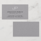 Carte De Visite Design tendance Elégant Monogramme Simple Luxe sim (Devant / Derrière)