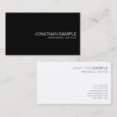 Carte De Visite Design tendance glamour sobre noir blanc de luxe (Devant / Derrière)