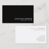 Carte De Visite Design tendance glamour sobre noir blanc luxe (Devant / Derrière)