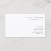 Carte De Visite Design tendance glamour sobre noir blanc luxe (Dos)