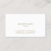 Carte De Visite Design tendance Gold Plain Glamour Luxe (Dos)