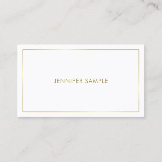 Carte De Visite Design tendance Gold Plain Glamour Luxe (Devant)