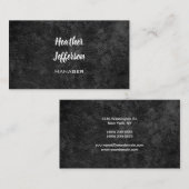 Carte De Visite Design tendance Gris Gris manuscrit professionnel (Devant / Derrière)