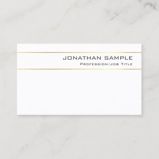Carte De Visite Design Tendance Luxueux Rayé Or Moderne Élégant (Devant)