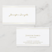 Carte De Visite Design tendance manuscrit or script Glam Luxury De (Devant / Derrière)
