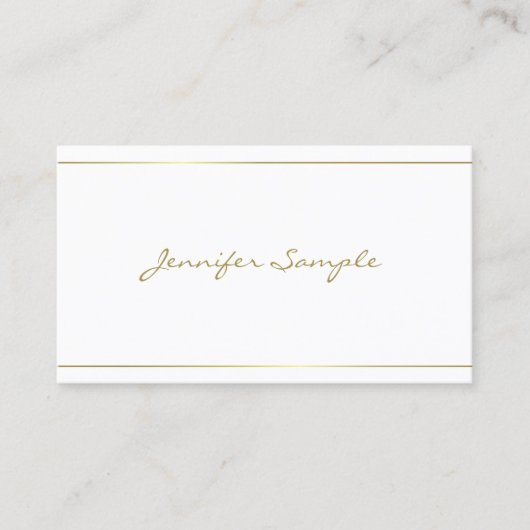 Carte De Visite Design tendance manuscrit or script Glam Luxury De (Devant)