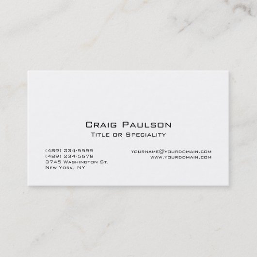 Carte de visite design tendance noir blanc (Devant)