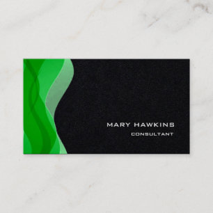Carte De Visite Design tendance Vert Noir Moderne Élégant Plain