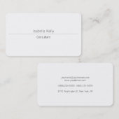 Carte De Visite Design tendance White Creative Professional (Devant / Derrière)