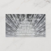 Carte De Visite Design unique élégant Peacock blanc noir et logo (Dos)