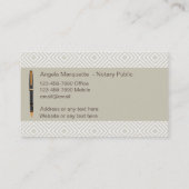 Carte De Visite Design unique Notaire Public Classique (Dos)