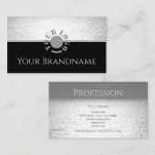 Carte De Visite Design unique Océan argenté Couleur noir et gris (Devant / Derrière)