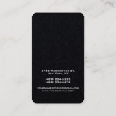 Carte De Visite Design unique vertical artistique Premium noir (Dos)