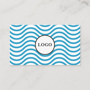 Carte de visite design vague bleue Bondi blanche