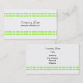 Carte De Visite Design vert moderne (Devant / Derrière)